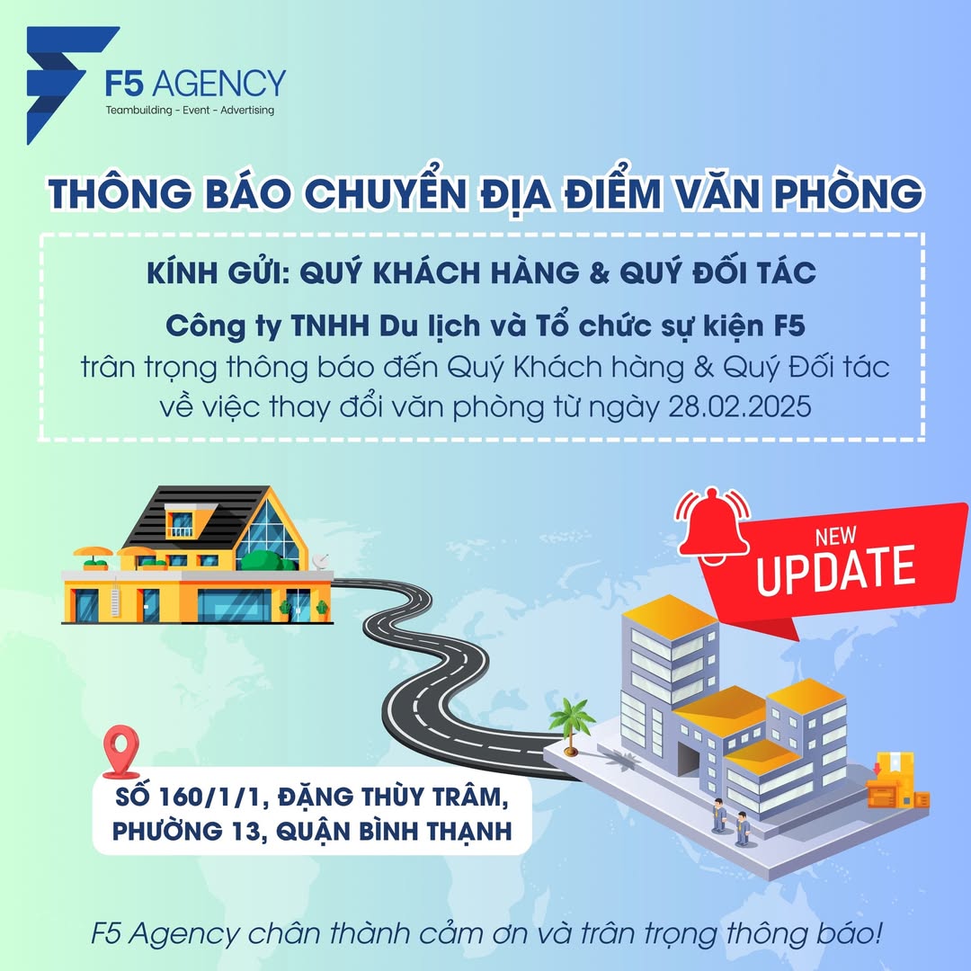Thông báo chuyển địa điểm văn phòng F5 Agency
